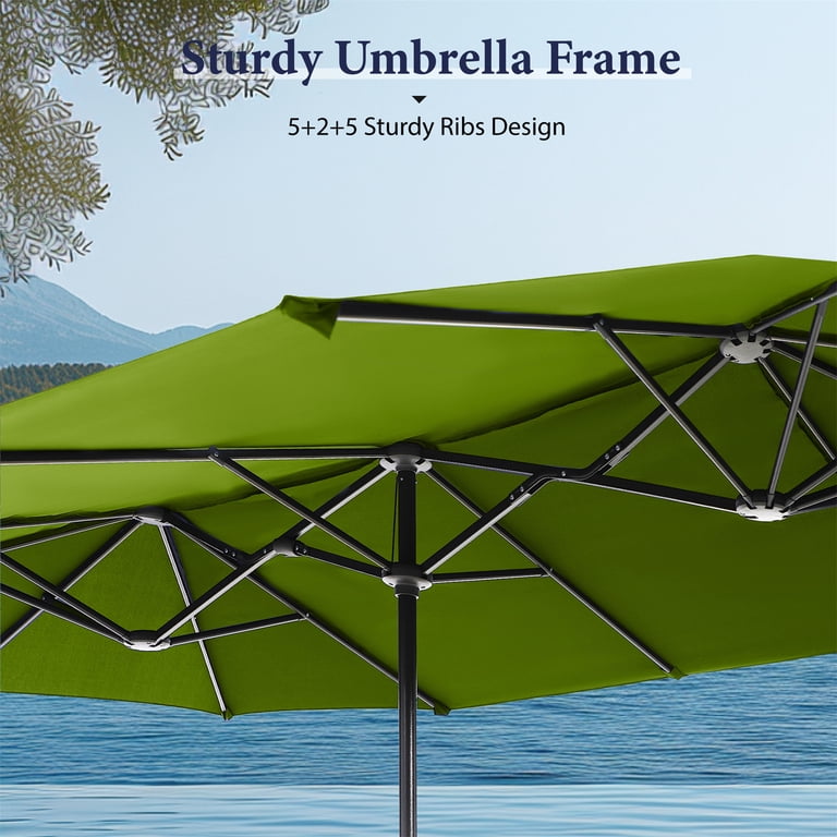 13 gray patio umbrella Treasure Garden 13-ft Outdoor Patio Umbrella with Lux Lighting, Octago