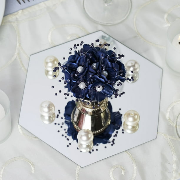 Hexagon Glass Mirror Wedding Party, Mirror Table Centerpiece Ideas