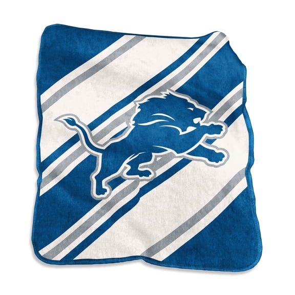 Logo Brands Detroit Lions 50" x 60" Raschel Stripe Throw Blanket