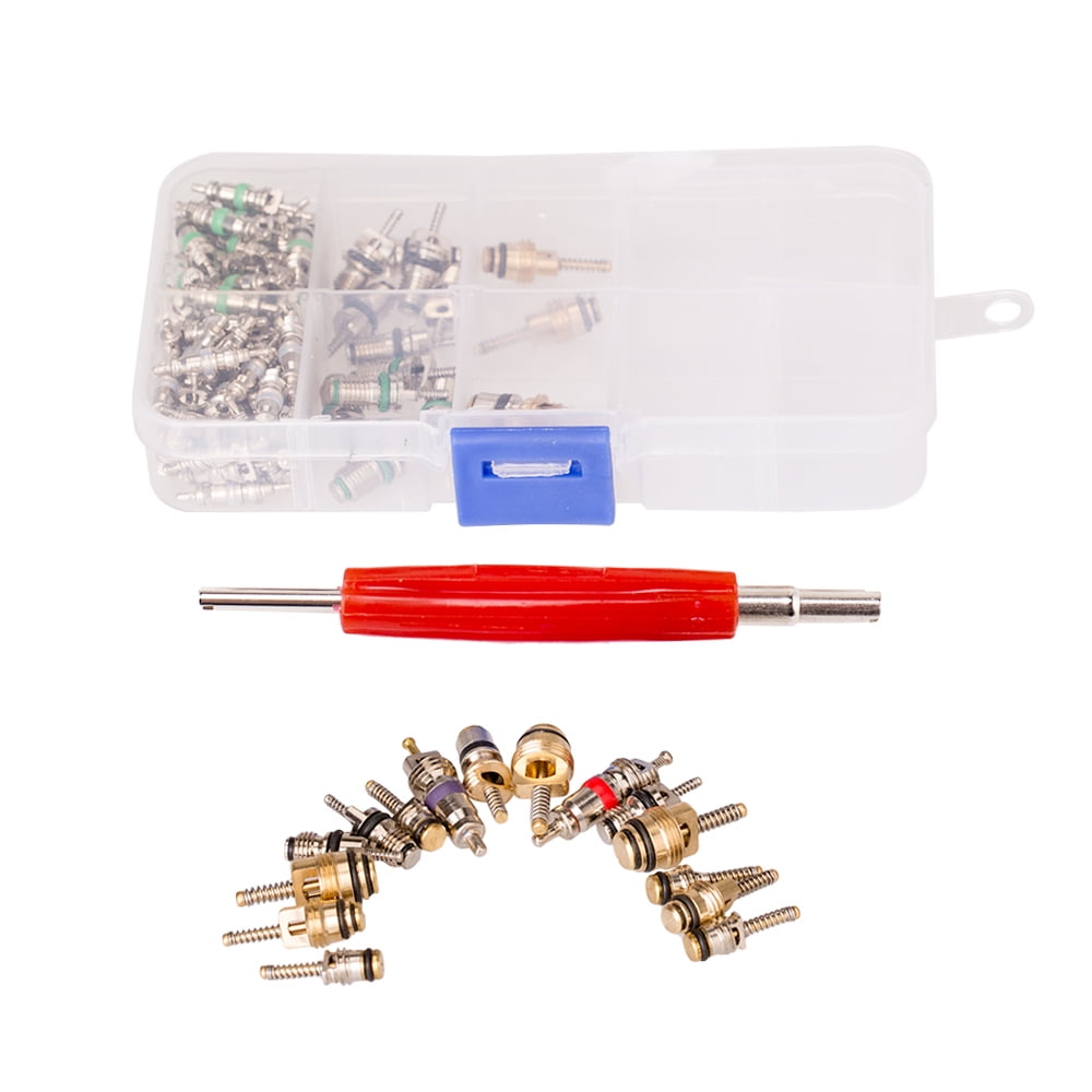 134PCS Assortment A/C Shrader Valve Core R12 R134 kit of 11 kinds of AC