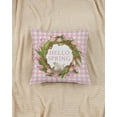 thumbnail image 2 of Hello Spring Pillow Cover 18 x 18 Inch - Pink Tulip Floral Wreath Design, Decorative Spring Season Cushion Case for Home Decor, 2 of 6