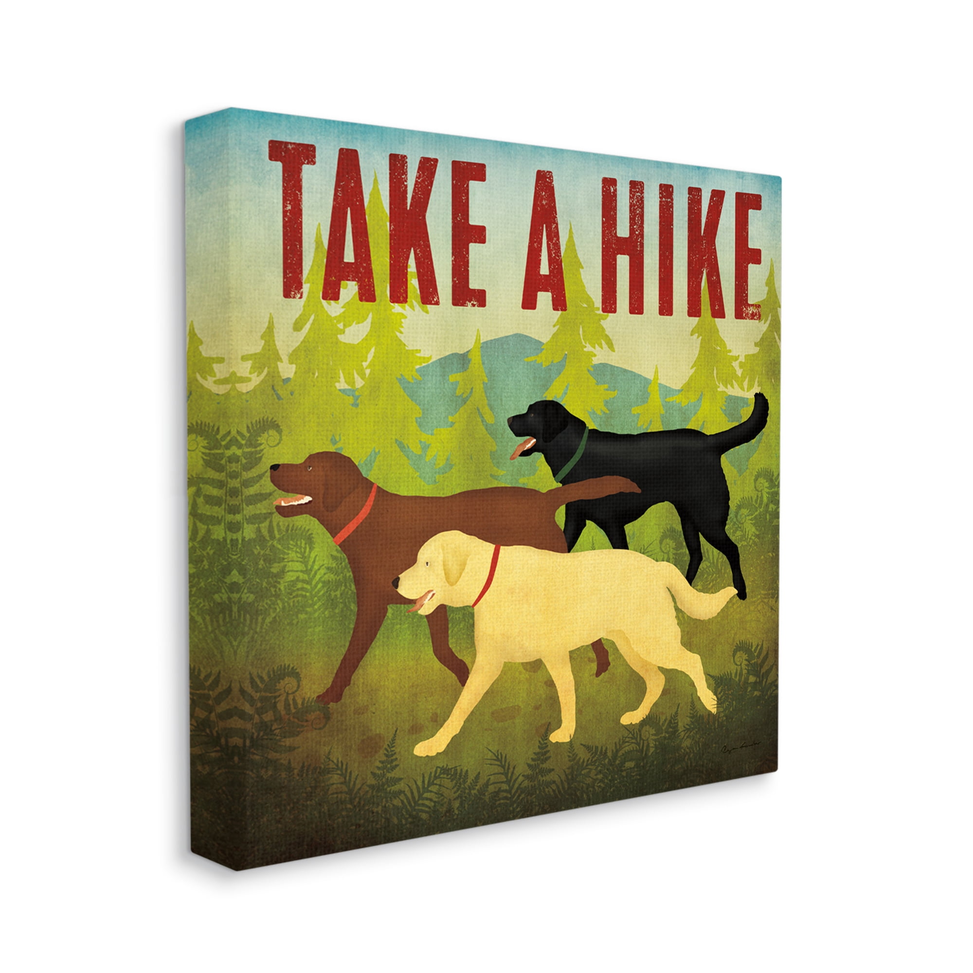 Stupell Industries Take a Hike Phrase Animals & Insects Painting Gallery Wrapped Canvas Print Wall Art, 36 x 36