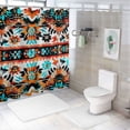 thumbnail image 7 of Orinice Colorful Pattern Cross Stitch Bathroom Decor Set with Hooks 100% Polyester Chic Modern Shower Curtain for Bathroom Decoration 60x72, 7 of 7