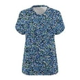 thumbnail image 5 of BangWanChi Women's Plus-Size Loose Fit Tops V-Neck Short Sleeved Floral Printing Base Shirt, 5 of 5