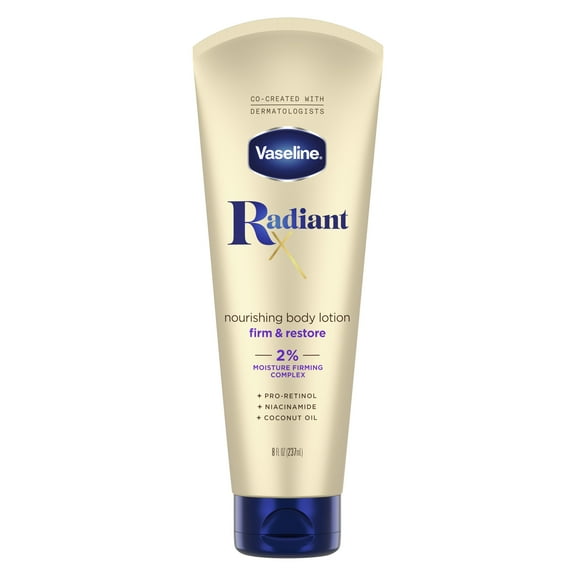 Vaseline Radiant X Firm & Restore Body Lotion with Pro-Retinol Niacinamide Dry Skin, 8 oz