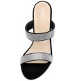 thumbnail image 4 of BLISSFUL STEP Women's Open Toe Stiletto High Heel Rhinestone Mules Sandals Black 5, 4 of 7