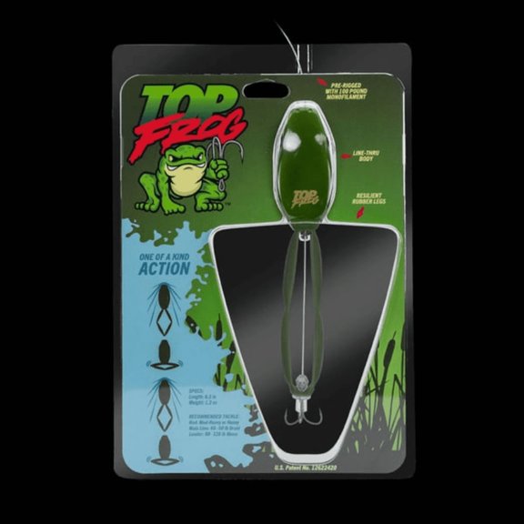 Pre-Rigged Topwater Fishing Lure, Line-Thru Kicking-Leg Action Frog Bait with Heavy Duty Leader for Bass Fishing, Surface Strike and Freshwater Fishing (green)