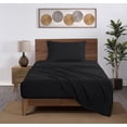 thumbnail image 3 of Mainstays Super Soft High Quality Brushed Microfiber Bed Sheet Set, Twin-XL, Rich Black, 3 Piece, 3 of 13