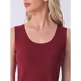 thumbnail image 5 of INSPIRE CHIC Women's Tank Top Round Neck Sleeveless Solid Layer Camisole XL Wine Red, 5 of 5