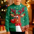 thumbnail image 2 of SRZYMJ Boys Girls Christmas Sweatshirt Kids Xmas Sweater Pullover Shirts Green 7-8 Years, 2 of 5