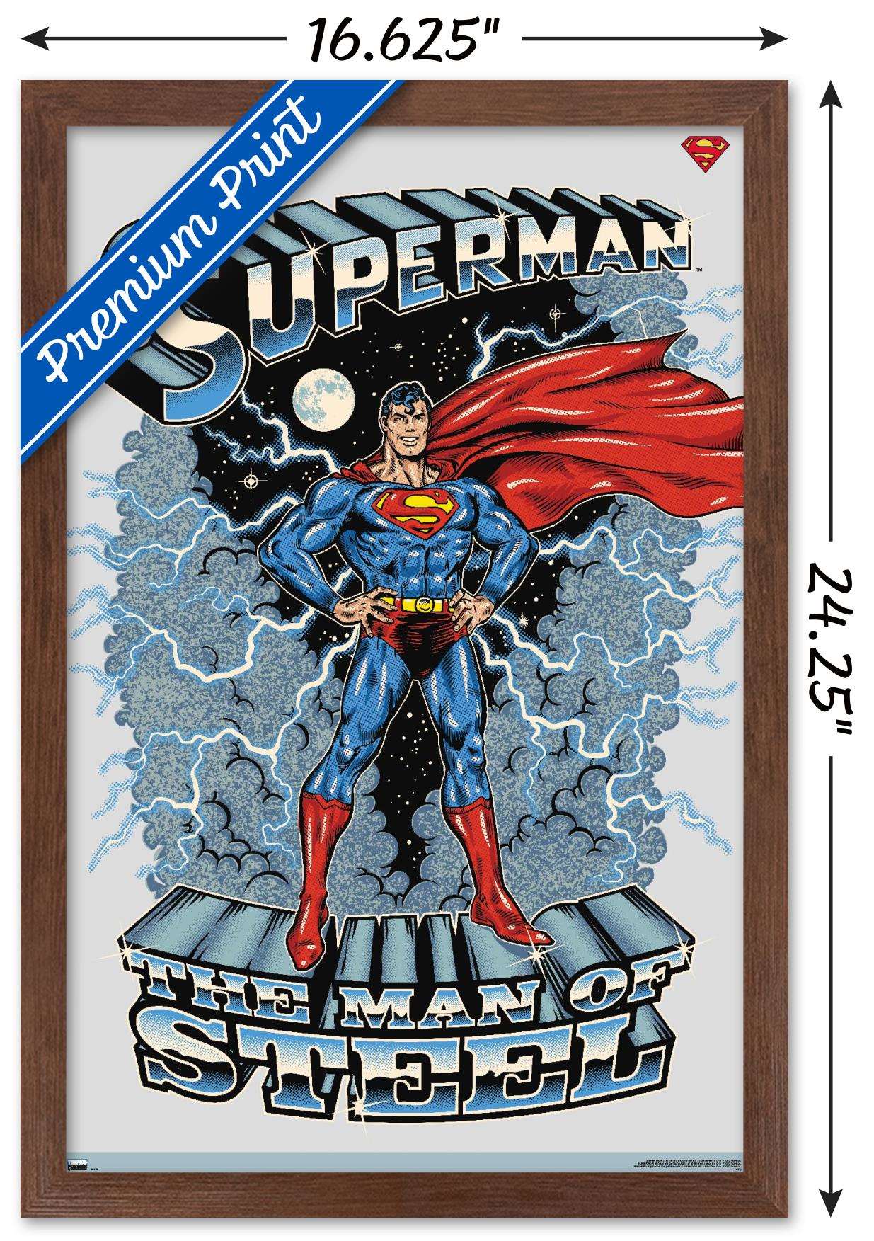 DC Comics Superman - The Man of Steel Wall Poster, 14.725" x 22.375", Framed