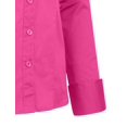 thumbnail image 5 of J. METHOD Women's Button Down Shirt Long Sleeve Roll Up Stretch Collar Office Work Formal Casual Basic Blouse Top NEWT04 Hot Pink L, 5 of 5