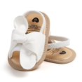 thumbnail image 5 of Hotiary Infant Baby Girls Soft Open Toe Sandals Toddler Summer PU Leather Bowknot Sandals Flower Princess Flat Shoes White for 0-18M, 5 of 8