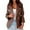 Coffee, variant on Lindreshi Womens Blazers on Women Business Attire Solid Color Long Sleeve Cardigan Top Jacket Coat Outwear