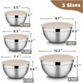 thumbnail image 5 of Mixing Bowls with Lids Set of 5, Vesteel Stainless Steel Mixing Bowls Metal Nesting Salad Bowls, Size 4.5, 3, 1.5, 1, 0.7 QT Great for Cooking, Baking, Serving - Khaki, 5 of 7