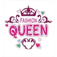 thumbnail image 3 of Queen Duvet Cover Set, Girlish Print Fashion Queen Lettering Floral Heart Shaped Ornaments, Decorative 2 Piece Bedding Set with 1 Pillow Shams, Twin Size, Dried Rose Pink, by Ambesonne, 3 of 3