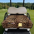thumbnail image 2 of Yuyamidu Brown Leopard Print Golf Cart Seat Covers Universal Club Car Seat Towel Blanket with 4 Pockets Fashion Golf Cart Accessories, 2 of 8