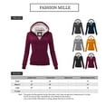 thumbnail image 2 of FashionMille Women Slim Fit Regular Sherpa Hooded Fleece Hoodie Jacket, 2 of 5