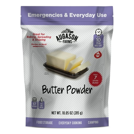Augason Farms Dehydrated Butter Powder, Instant, 10 oz, Resealable Pouch