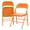 orange color, 2 pack, variant on 2/4 Pack Folding Chairs, Outdoor Metal Folding Chairs, Durable Steel Frame, Heavy Duty Foldable Commercial Seating for Picnic, Party, Patio