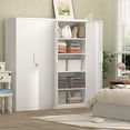 thumbnail image 6 of Marcree Metal Garage Storage Cabinets with Lock, 72" H White Storage Cabinet with Doors and Adjustable Shelves, Lockable File Cabinet, Steel Tool Cabinets for Home, Office, Garage, Shop, School, 6 of 9
