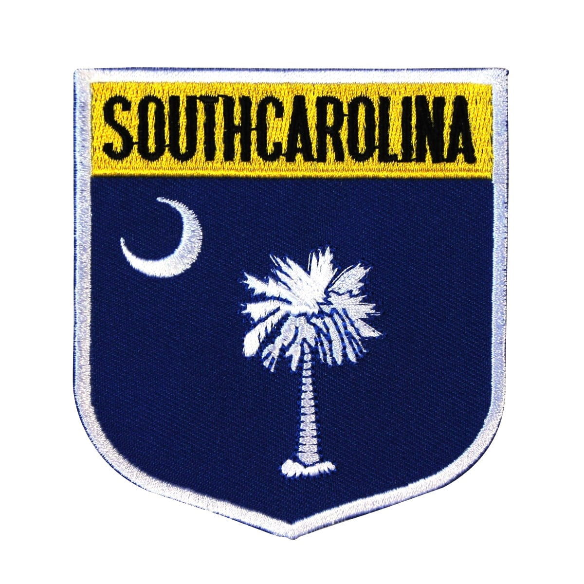 South Carolina Flag Shield Embroidered Patch Sew Iron On Biker Vest Applique 