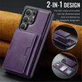 thumbnail image 2 of Case For Samsung Galaxy S25 Ultra 5G 6.9" RFID Blocking Protective Purse Case With Magsafe 7-card Slots Kickstand 2 In 1 Detachabl Flip Shockproof Protective Leather Cover,Purple, 2 of 7