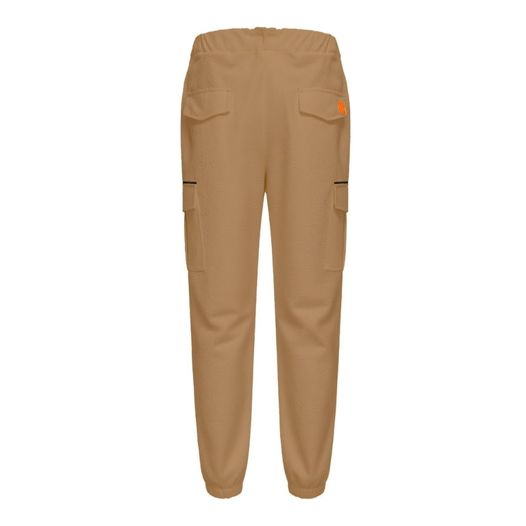 JUUYY Cargo Pants for Men Elastic Waist Workout Joggers Twill