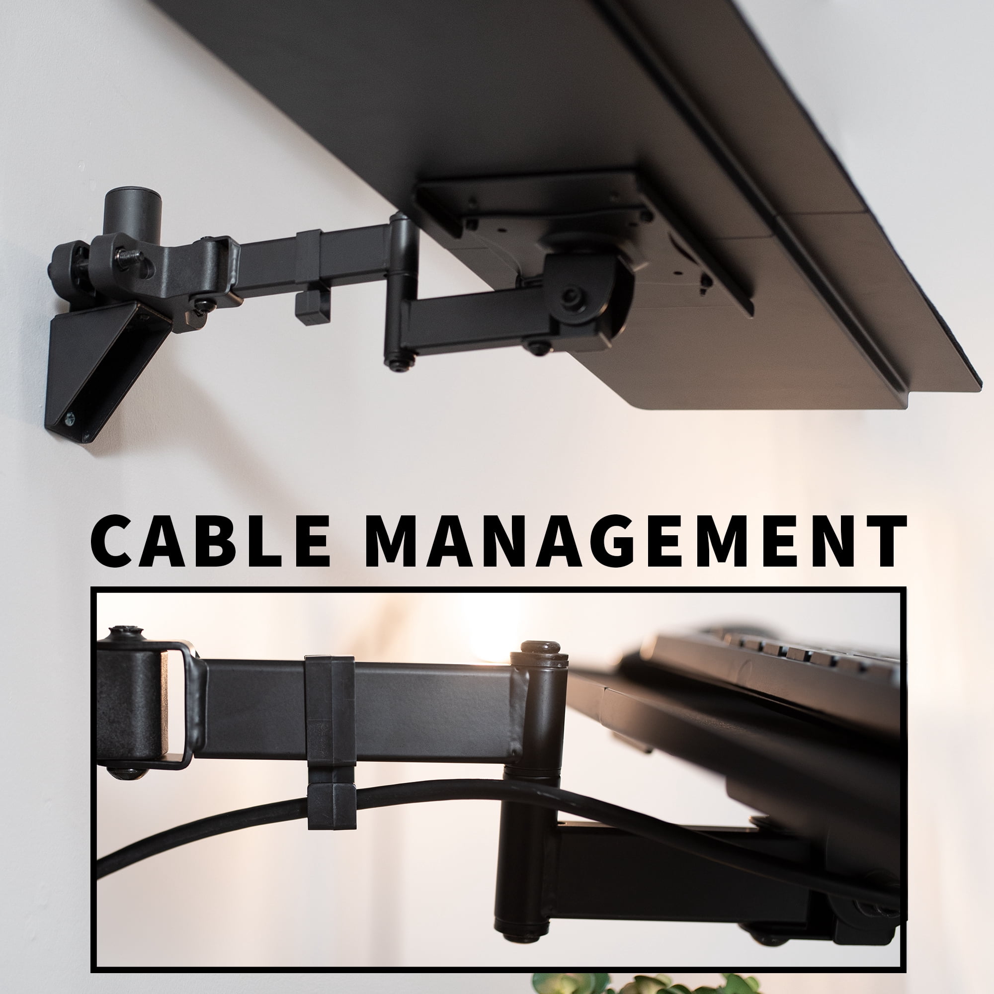 VIVO Steel Universal Full Motion Pole Mount, 26 Inch Keyboard and Mouse Tray