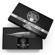 Viking Revolution - Straight Edge Barber Razor - Professional Straight Blade Razor for Men with 100 Single Edge Blades - Silver