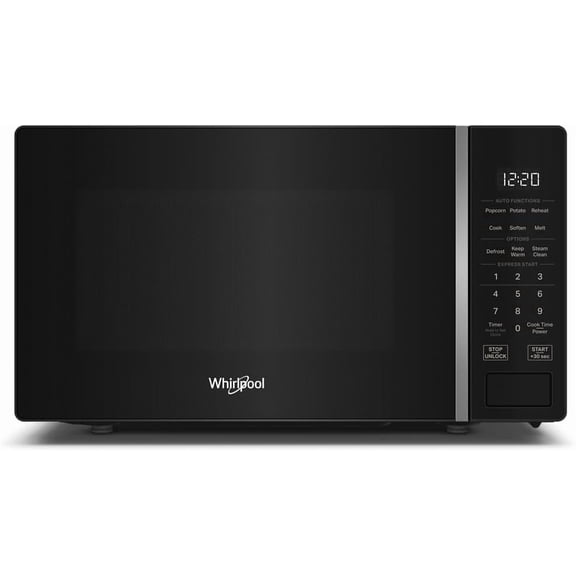 Whirlpool 0.7 cu. ft. Black Countertop Microwave With Steam Clean - 700 watt,
