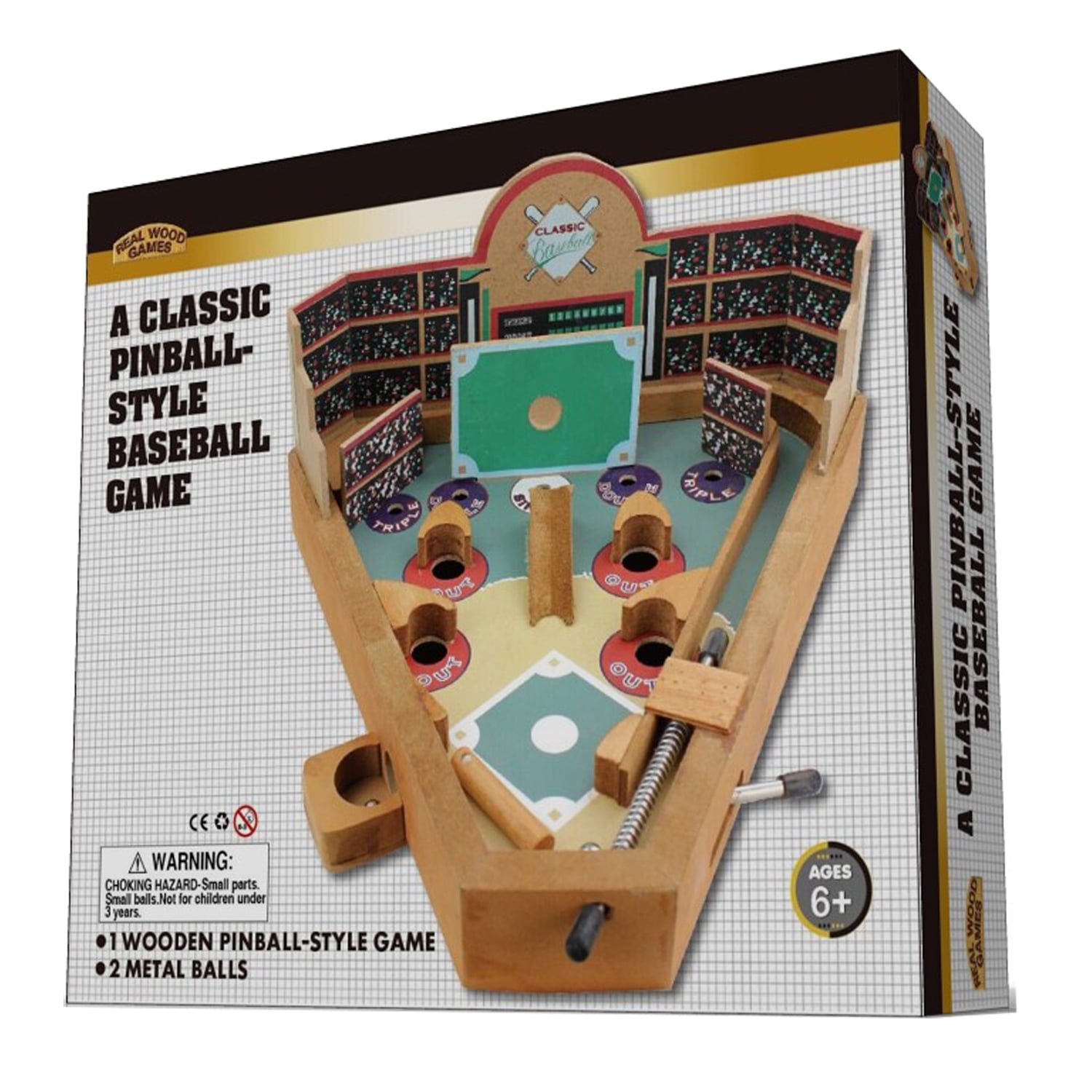 Barrington Wooden Mini Tabletop Pinball Style Baseball Game - for sale  online