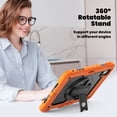 thumbnail image 7 of Dteck Case for iPad M4 Pro 11 Case 2024, Shockproof with Screen Protector/Swivel Kickstand/Hand Strap/Pencil Holder Shoulder Strap Rugged Cover,Orange, 7 of 7