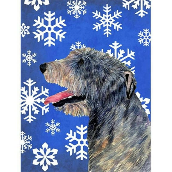 Carolines Treasures  Irish Wolfhound Winter Snowflakes Holiday Flag Garden Size