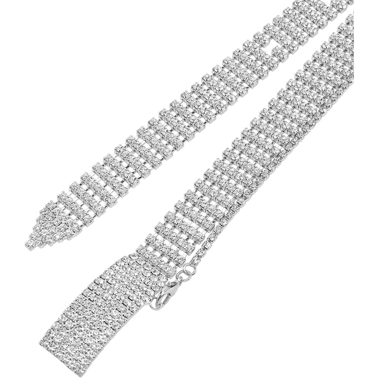 Women Rhinestone Chain Waist Belt Crystal Wedding Sparkle  display picture 3