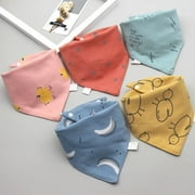 Baby Bibs 5 Pack Baby Bandana Drool Bibs Cotton for Unisex Boys Girls Babador Feeding Smock Infant Burp Cloth Baby Saliva Towel 3 One Size