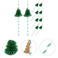 thumbnail image 2 of KAKOWELY 10 pajitas de papel con forma de panal para árbol de Navidad, suministros para fiestas navideñas., 2 of 4