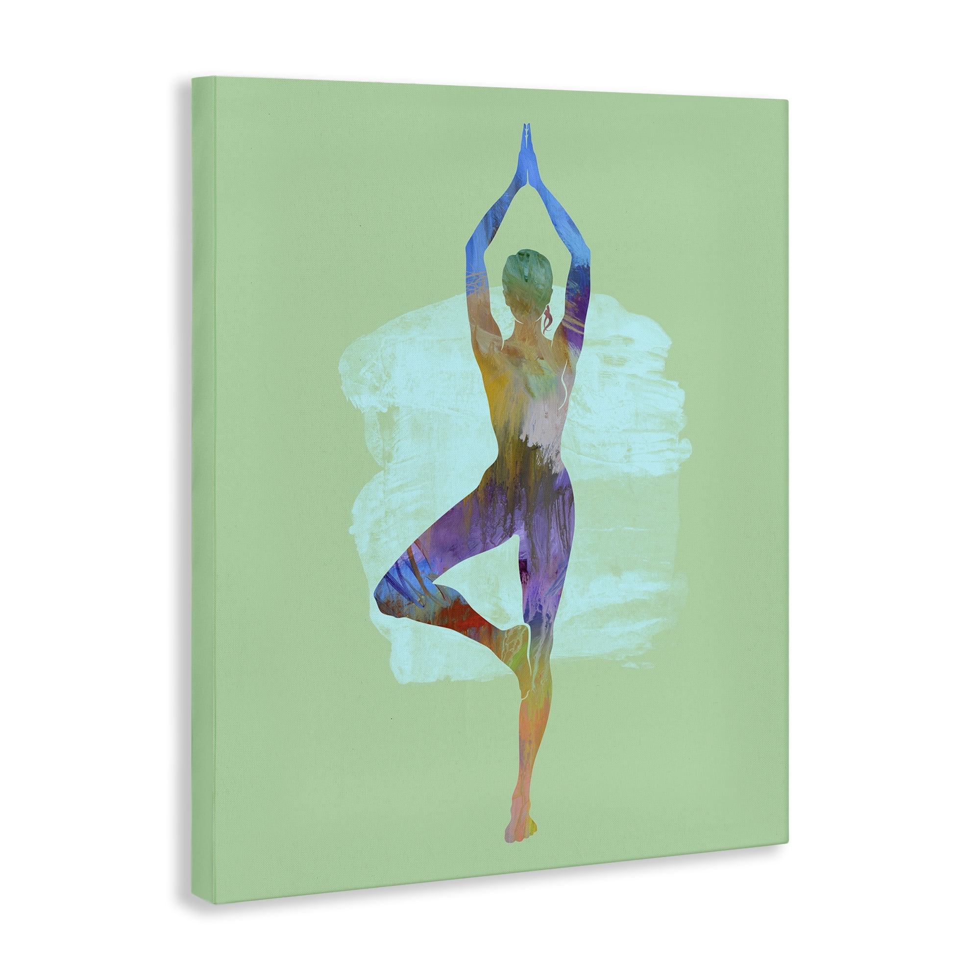 Stupell Industries Meditating Standing Pose Sports Painting Wrapped Canvas Art Print Wall Art, 30 x 40