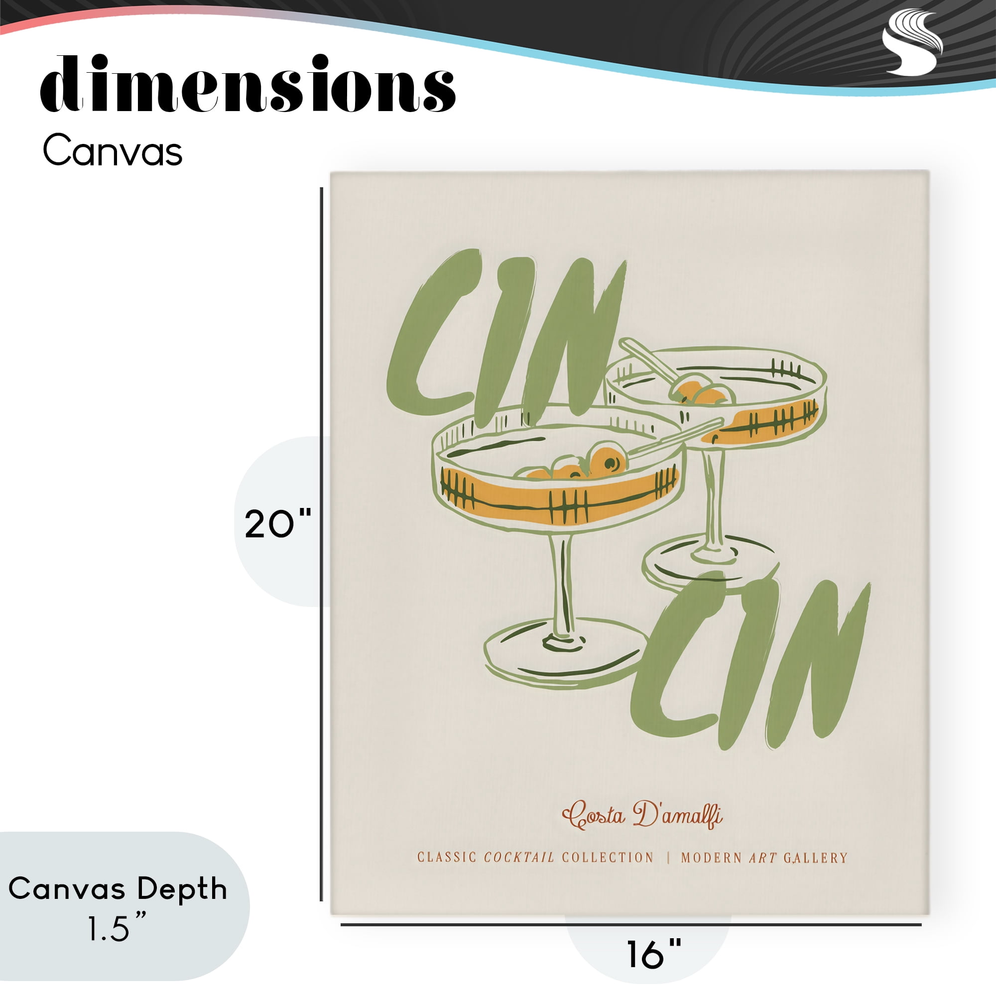 Stupell Industries Cin Cin Amalfi Cocktail Canvas Wall Art, design by The Prints Vibe