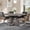Grey, variant on Round Conference Table for 4-6 People, Wooden Meeting Room Table with Thicken Tabletop and Wood Base, Marbled Wood