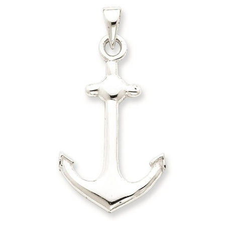 925 Sterling Silver Polished Anchor Charm Pendant