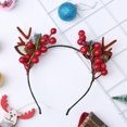 thumbnail image 1 of Diadema navideña, producto de simulación, diadema con astas, diadema navideña, diadema de flores para niños, diadema navideña hecha a mano, 1 of 6
