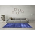 thumbnail image 3 of Ahgly Company Machine Washable Indoor Square Oriental Blue Industrial Area Rugs, 3' Square, 3 of 4