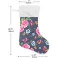 thumbnail image 2 of Coolnut 17.7 Inch Christmas Stockings, 2 PCS Pink Flowers Presonalized Large Stocking Sock for Family Holiday Xmas Party Decorations, 2 of 7