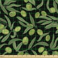 thumbnail image 2 of Vegetable Upholstery Fabric by the Yard, Olive Tree Farming Forest Nature Branches Leaves Gourmet Fresh, Decorative Fabric for DIY and Home Accents, Army Green and Charcoal Grey by Ambesonne, 2 of 5