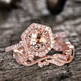 thumbnail image 3 of 10mm 4.75 Carat Round Cut Morganite Engagement Ring Set Diamond Moissanite in 10k Rose gold, 3 of 7