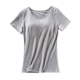 thumbnail image 3 of RongHuan T Shirt for Women Lightweight Workout Tees Casual Short Sleeve Yoga Shirts Undershirts Crew Neck Tshirt, 3 of 6