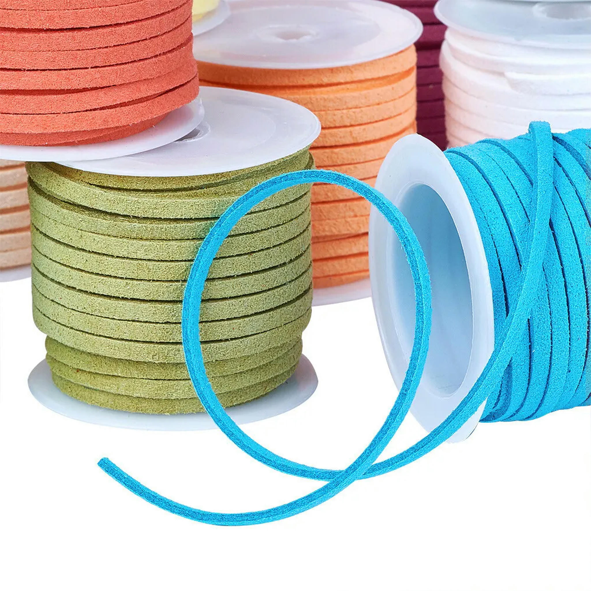 U8MO 25 Roll Faux Suede Lace Cord Beading jewelry Thread For Bracelet Making 3x1.5mm