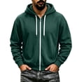 thumbnail image 5 of LYSMORA Men's Full Zip Hooded Sweatshirt, Solid Color Long Sleeve Loose Fit Zip Up Hoodie Jacket With Side Hand Pockets, 5 of 5