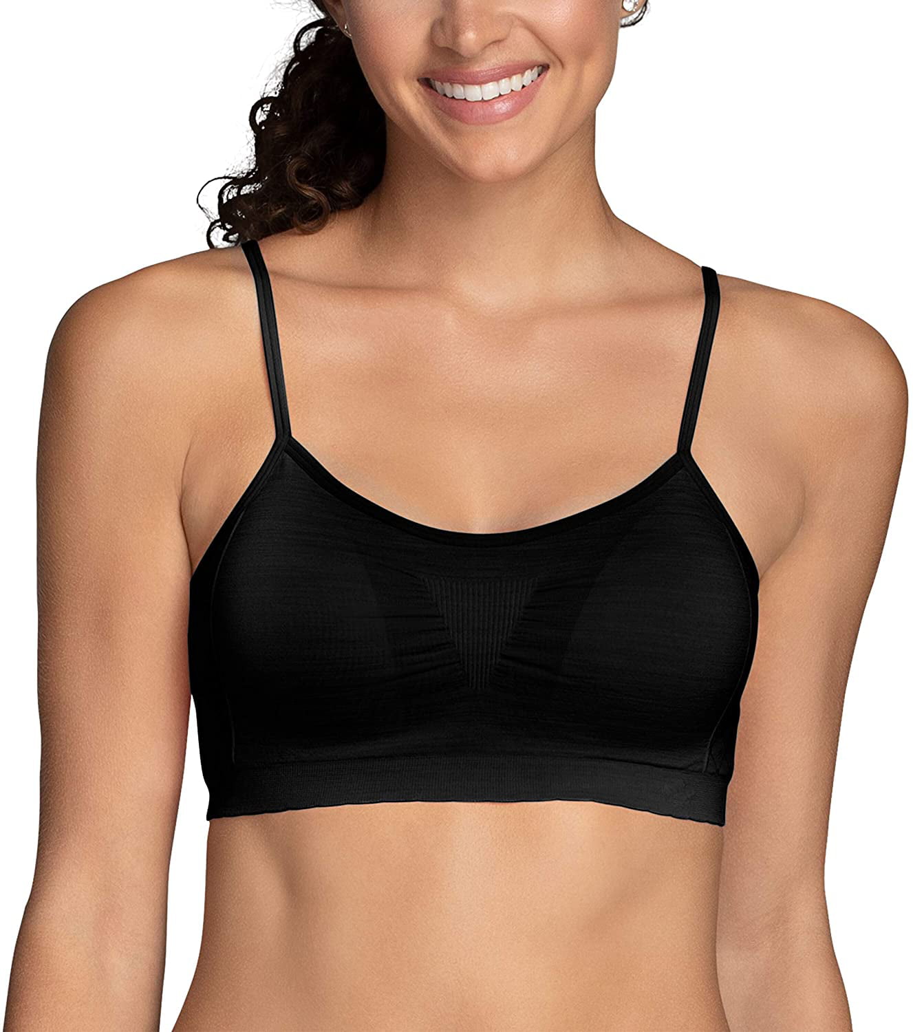 Hanes Ultimate Comfy Support Bra 2-Pack_Black w/Nude 